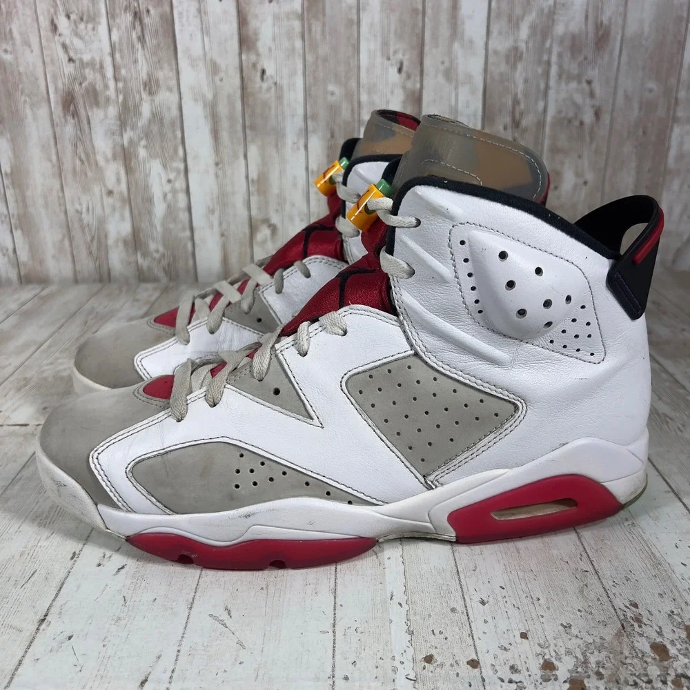 Jordan 6 Retro Hare Neutral Grey White True Red CT8529-062 Mens Size 11
